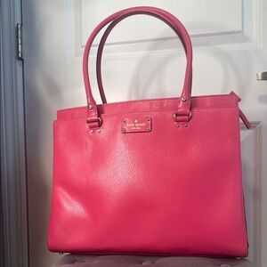 Kate Spade Pink Leather Tote Structured Classic